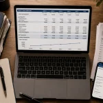 logiciel gestion trésorerie CashMaster Ultimate, tableau de trésorerie sur ordinateur