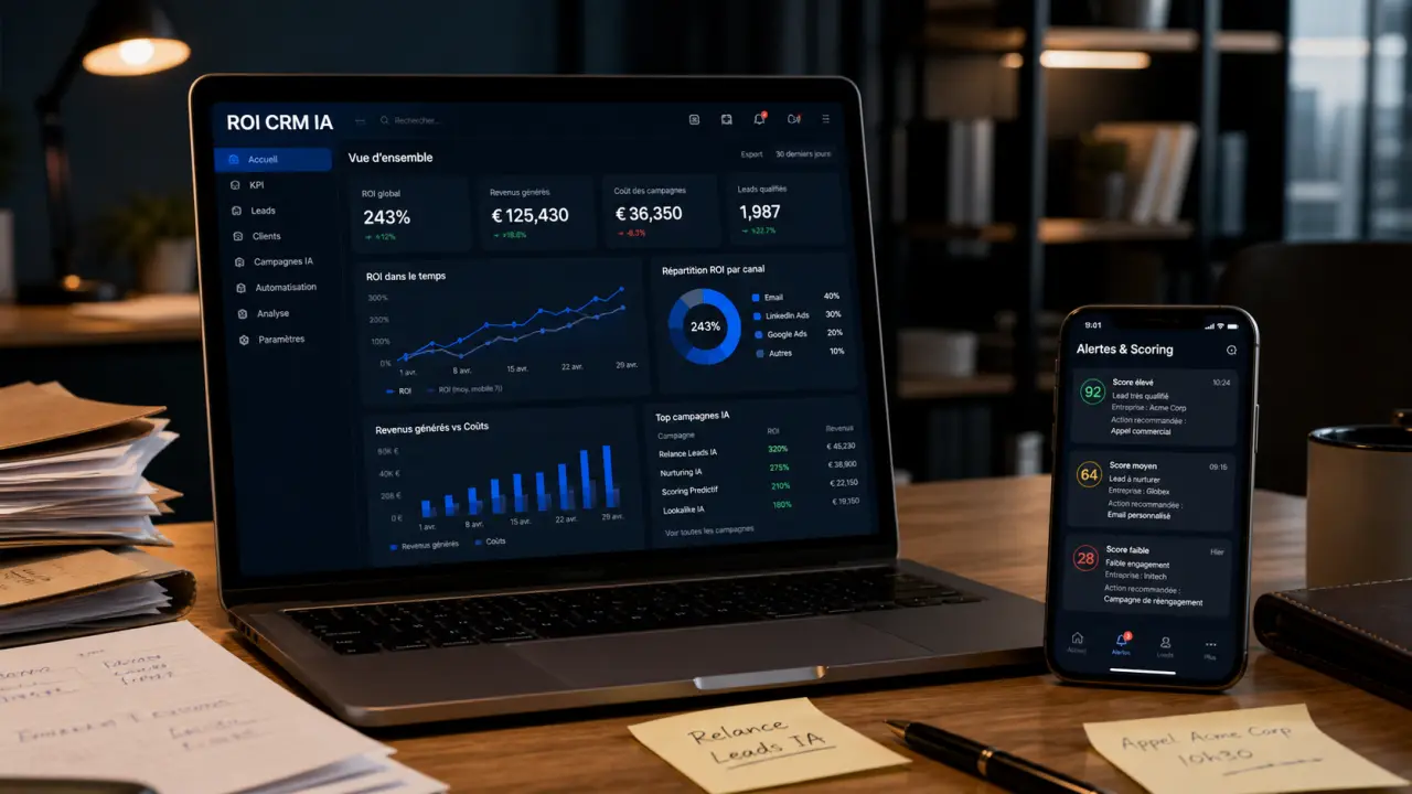 Avantages crm avec intelligence artificielle : ROI CRM IA et scoring