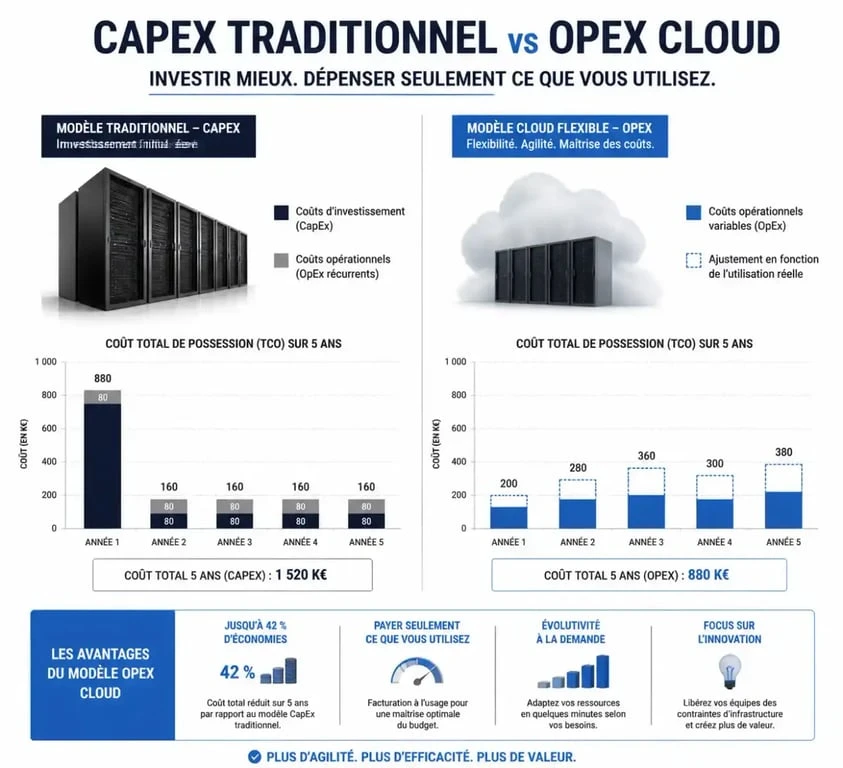Transition financière cloud computing CapEx vers OpEx