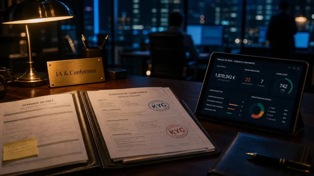 Intelligence artificielle banque : IA pour conformité KYC et détection fraude