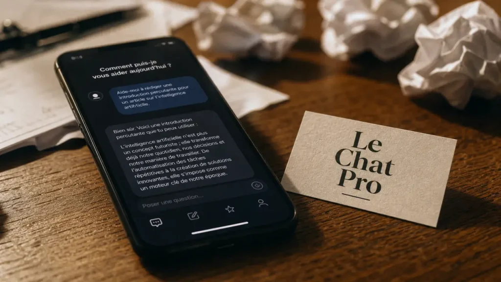 Intelligence artificielle free : Le Chat Pro Mistral sur smartphone
