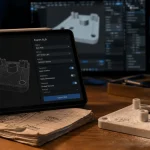 Intelligence artificielle 3D : écran export GLB, réparation et maillage filaire