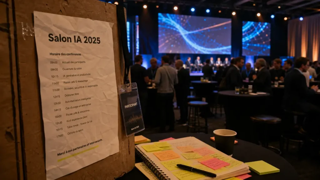 Salon intelligence artificielle 2025 : affiche et badges