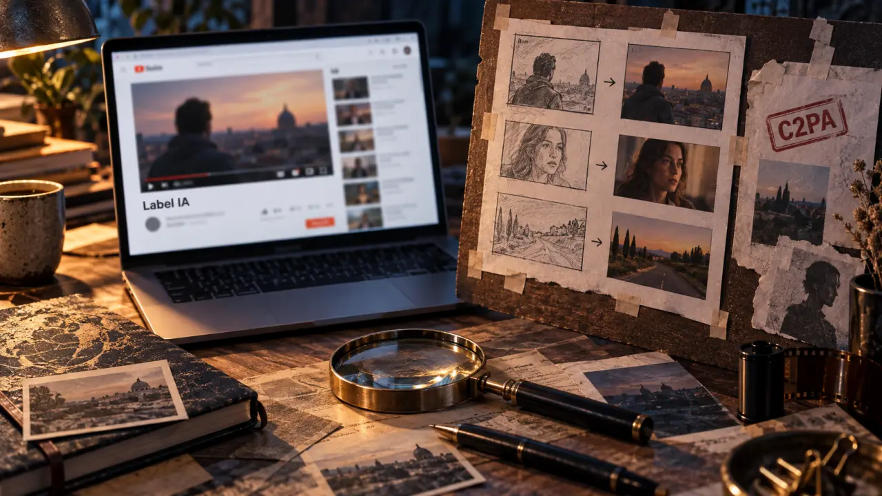 Intelligence artificielle youtube : label IA et origine C2PA sur YouTube