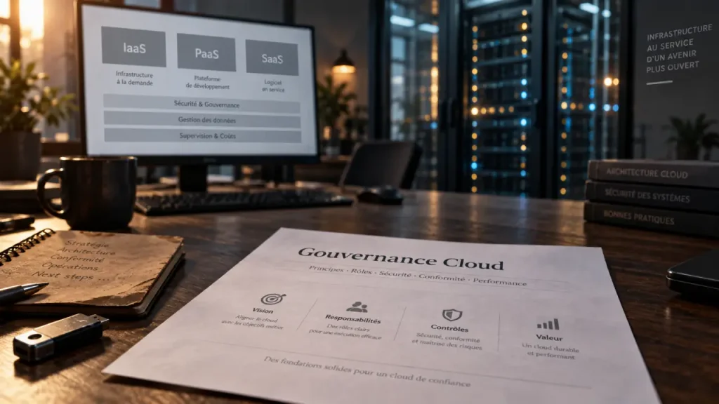 Provider cloud computing : charte gouvernance, schéma IaaS PaaS SaaS