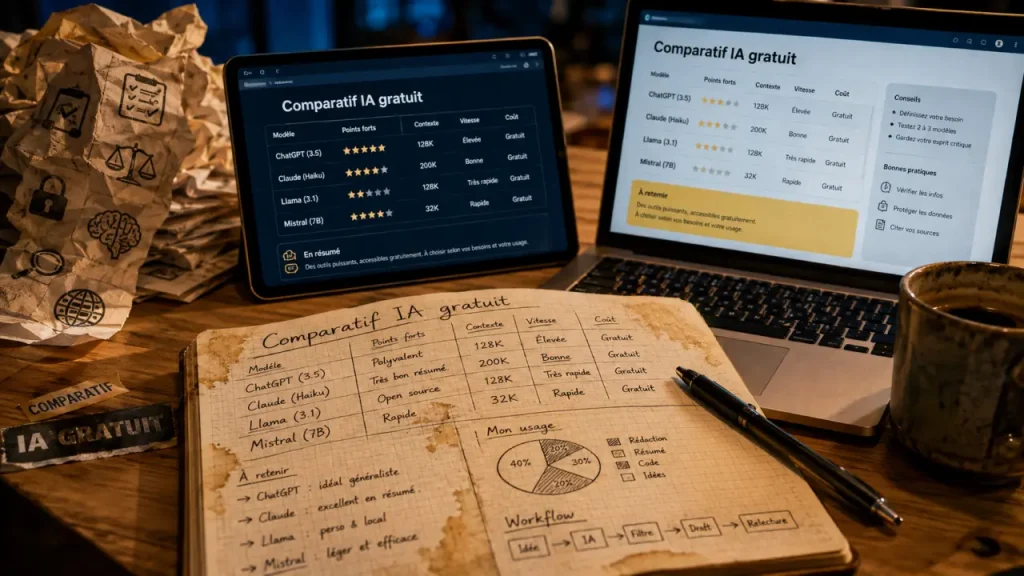 Top 10 intelligence artificielle gratuit, quotas et limites à connaître