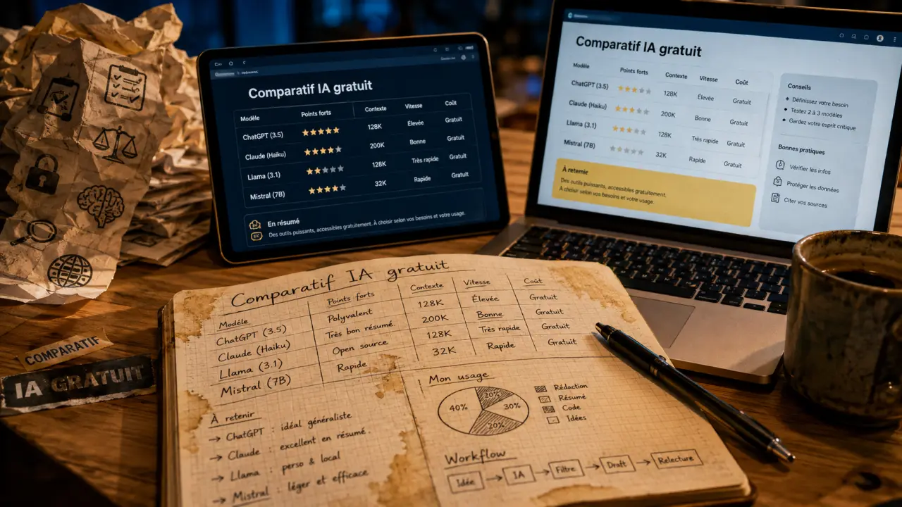 Top 10 intelligence artificielle gratuit, quotas et limites à connaître
