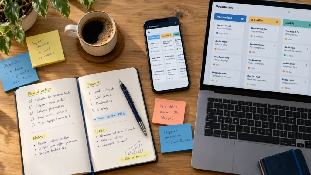 CRM gestion leads pipeline automatisation : suivi et prochaines actions