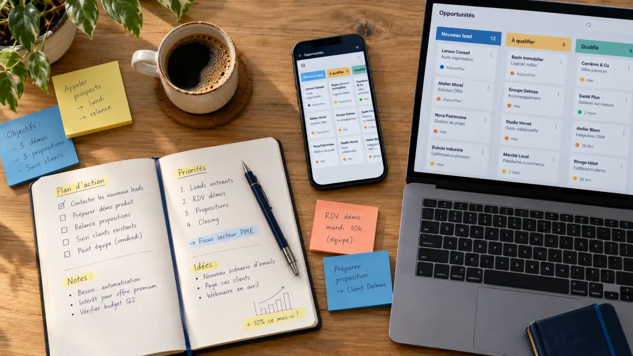 CRM gestion leads pipeline automatisation : suivi et prochaines actions