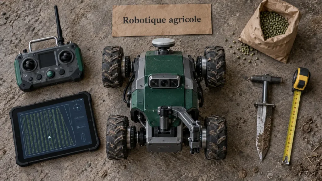 Robotique agricole : robot compact en ferme, semis et capteurs sol